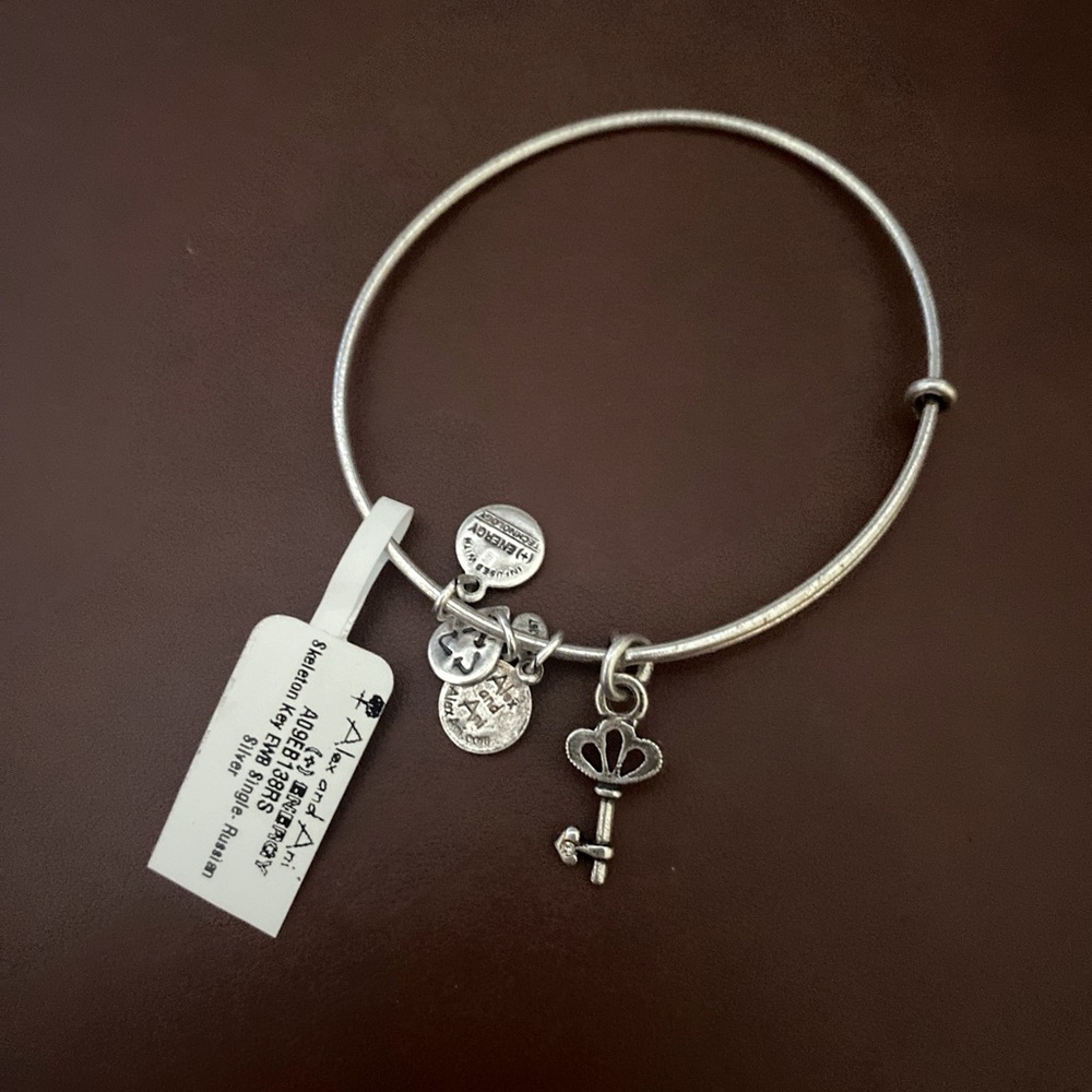 Alex And Ani Skeleton Key Charm Bangle